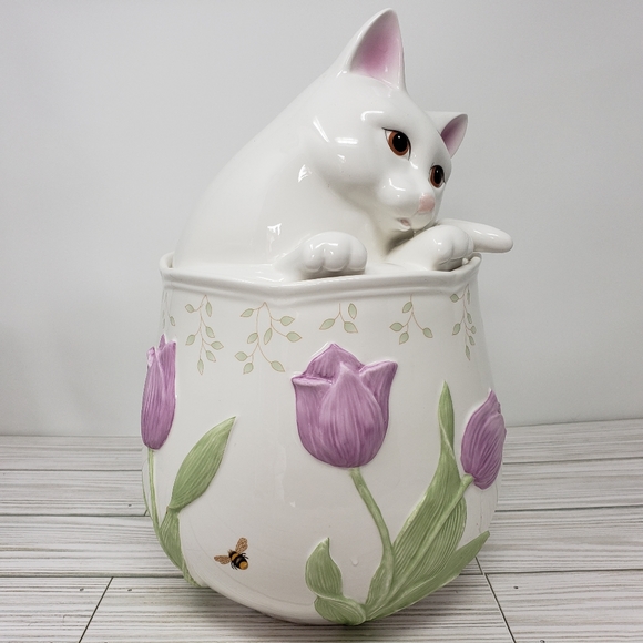 Lenox Butterfly Meadow Kitten Kitty Cat Cookie Jar - Picture 6 of 16